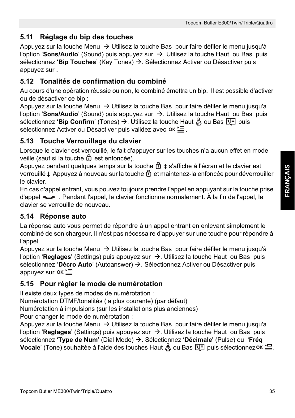 Topcom Butler E300 User Manual | Page 39 / 208