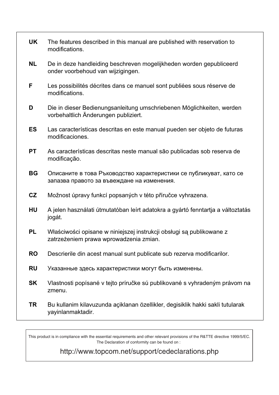 Topcom Butler E300 User Manual | Page 4 / 208