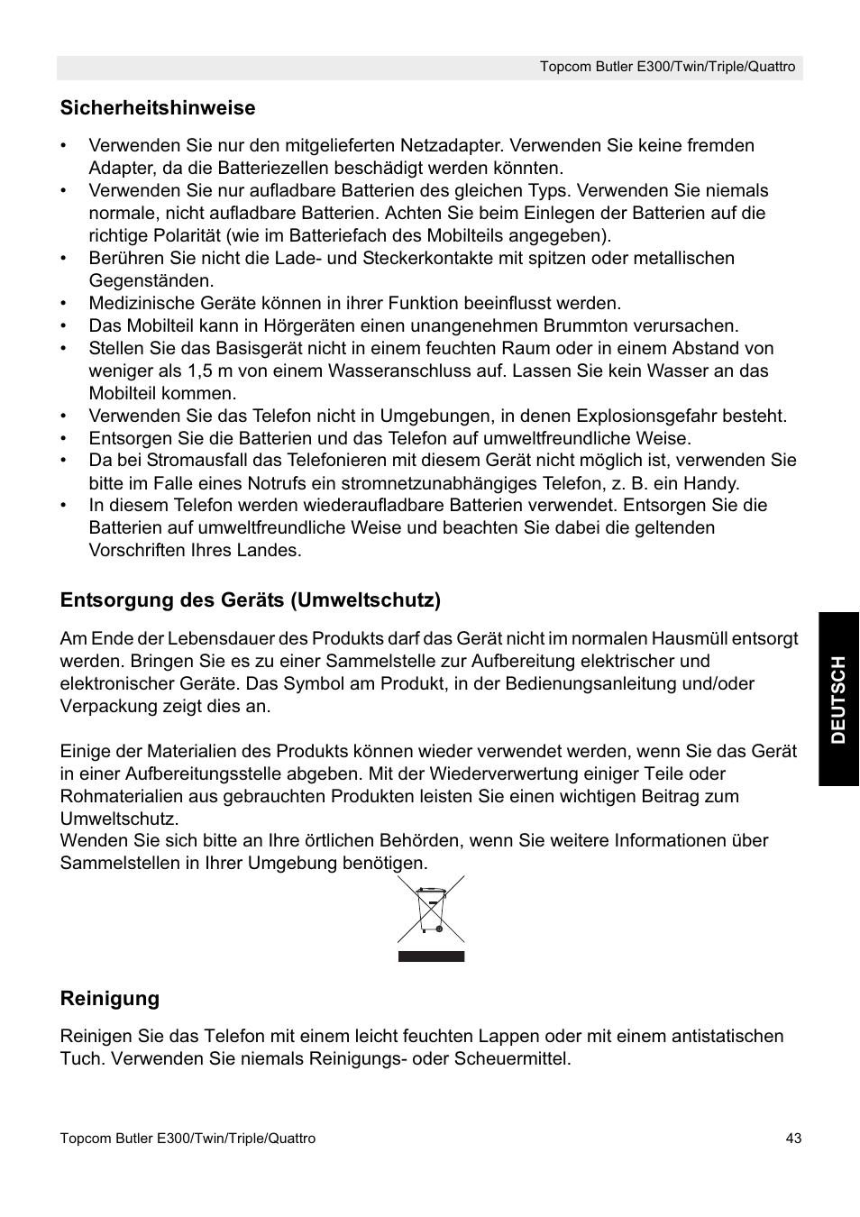 Topcom Butler E300 User Manual | Page 47 / 208