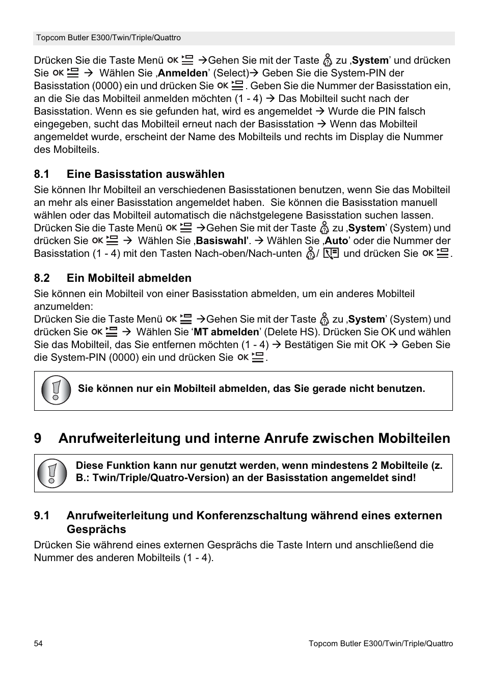 Topcom Butler E300 User Manual | Page 58 / 208