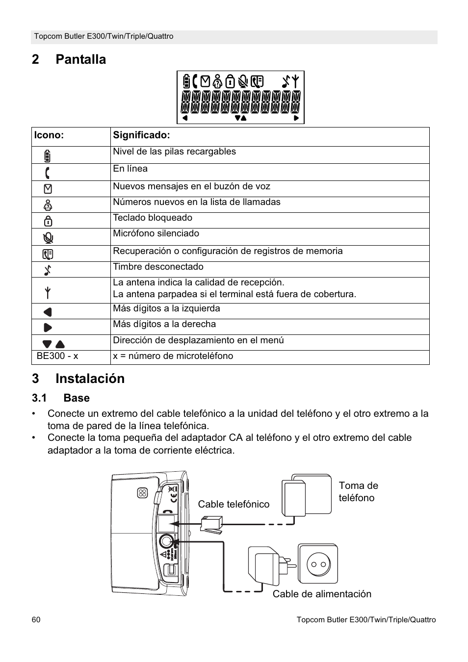 2pantalla 3 instalación | Topcom Butler E300 User Manual | Page 64 / 208