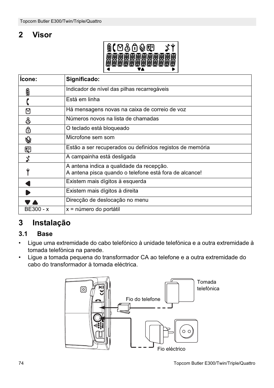 2visor 3 instalação | Topcom Butler E300 User Manual | Page 78 / 208