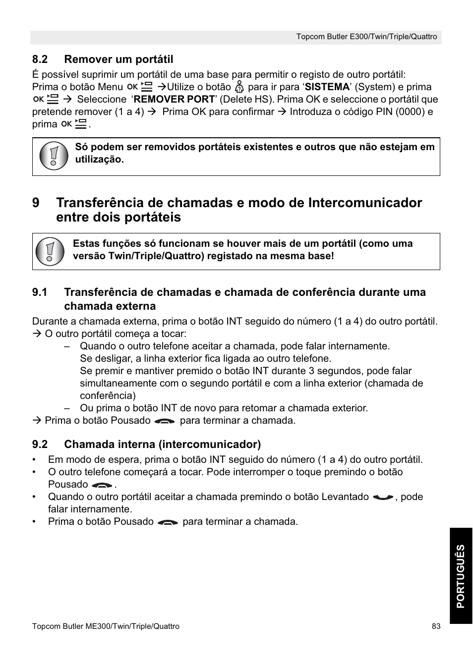 Topcom Butler E300 User Manual | Page 87 / 208