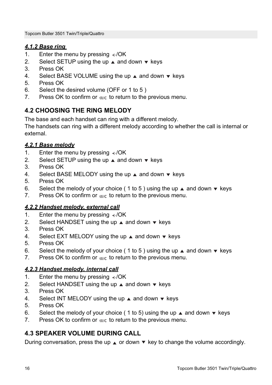 Topcom Butler 3501 User Manual | Page 16 / 28