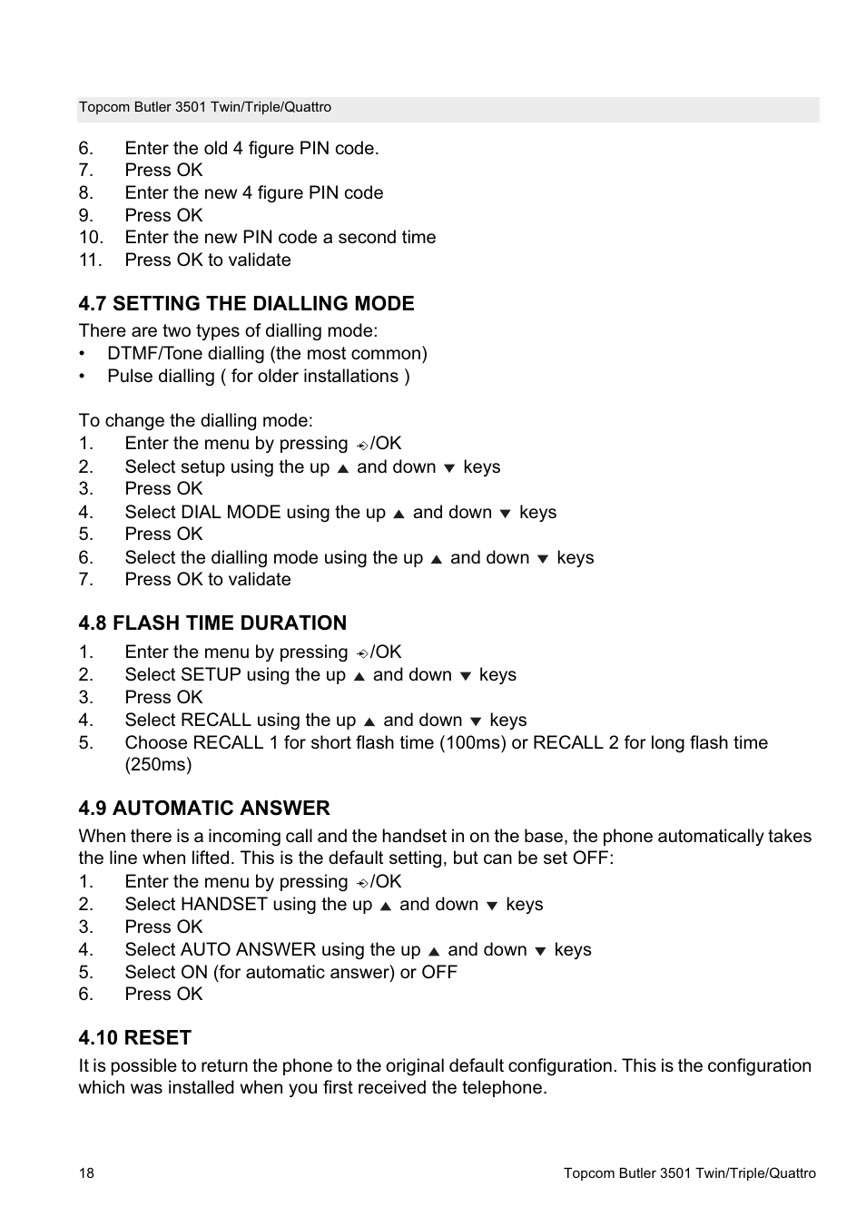 Topcom Butler 3501 User Manual | Page 18 / 28