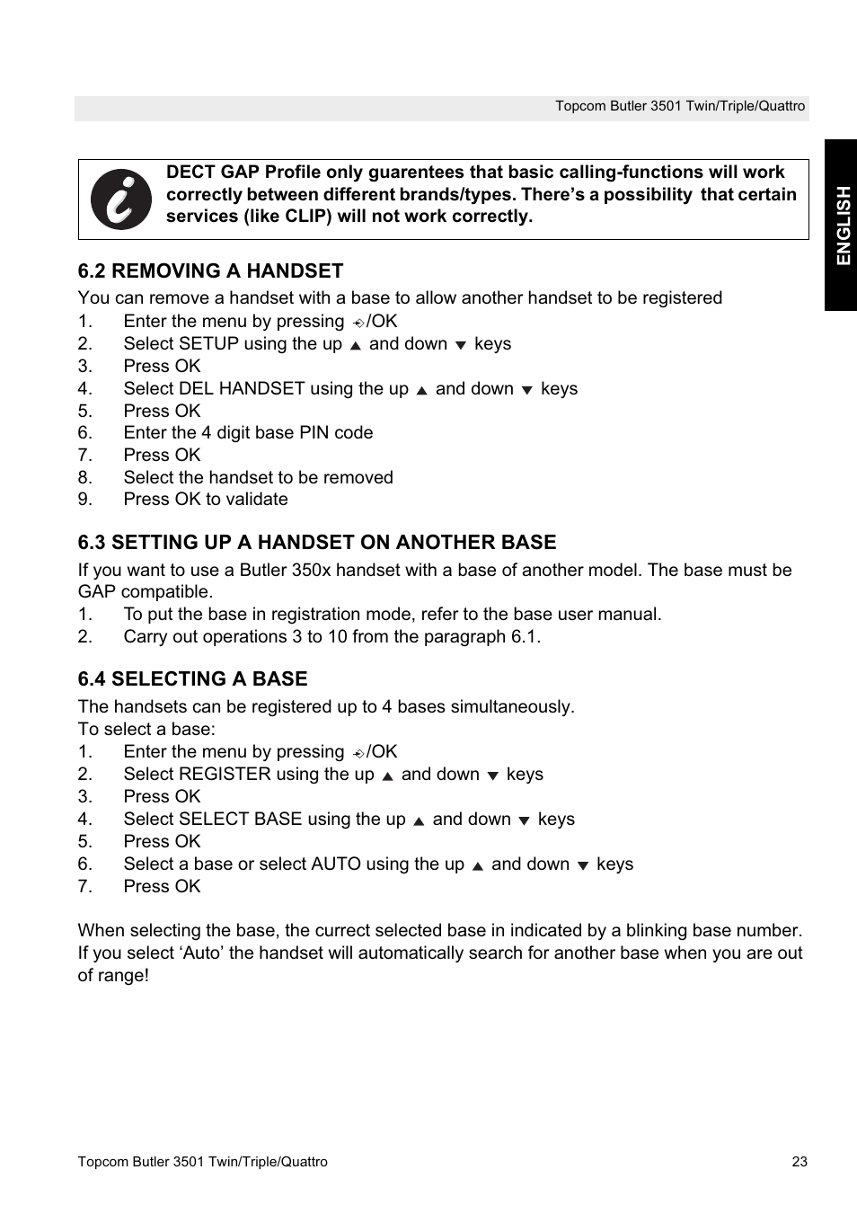 Topcom Butler 3501 User Manual | Page 23 / 28