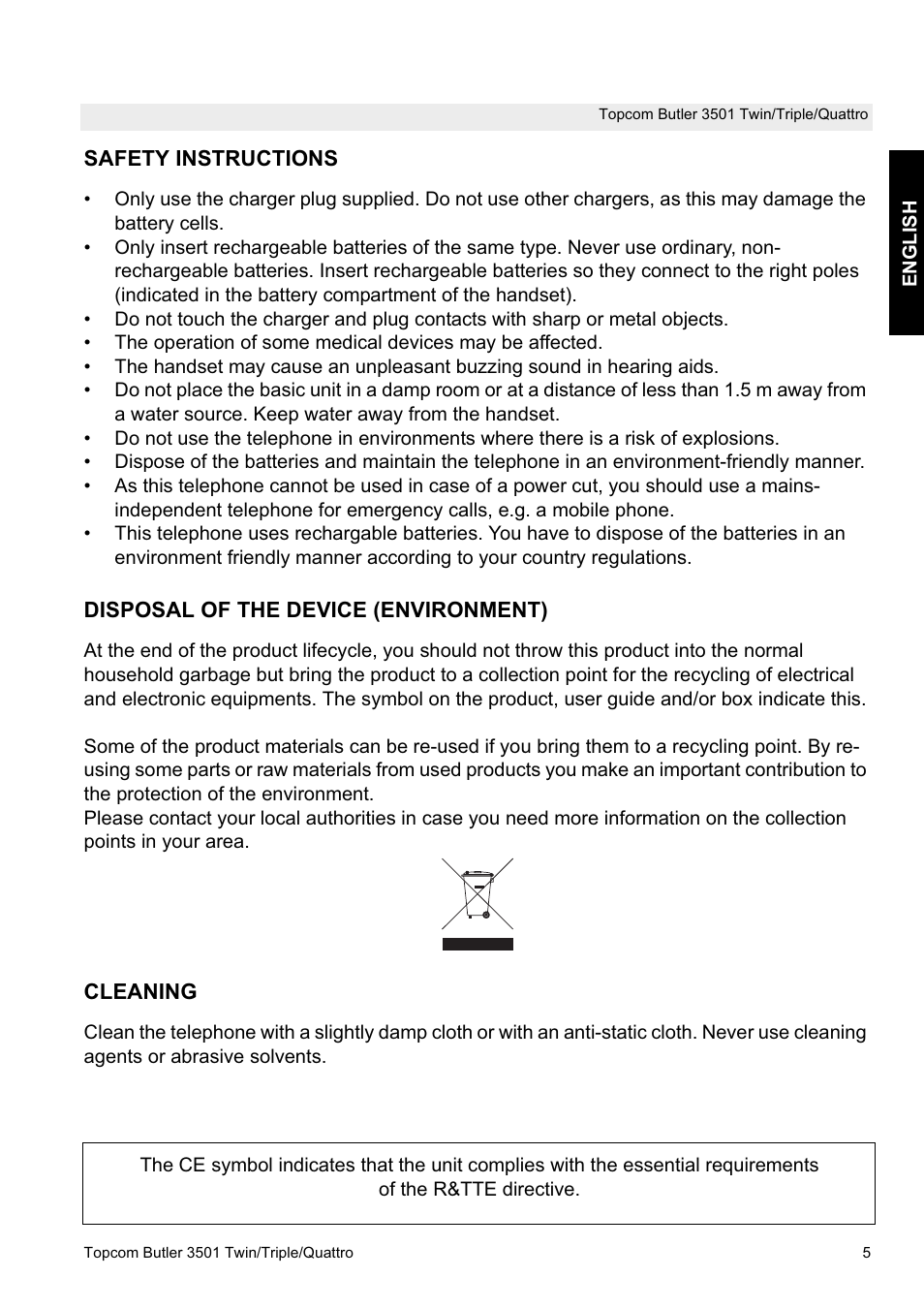 Topcom Butler 3501 User Manual | Page 5 / 28