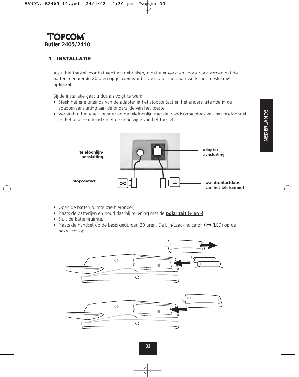 Topcom BUTLER 2410 User Manual | Page 33 / 116