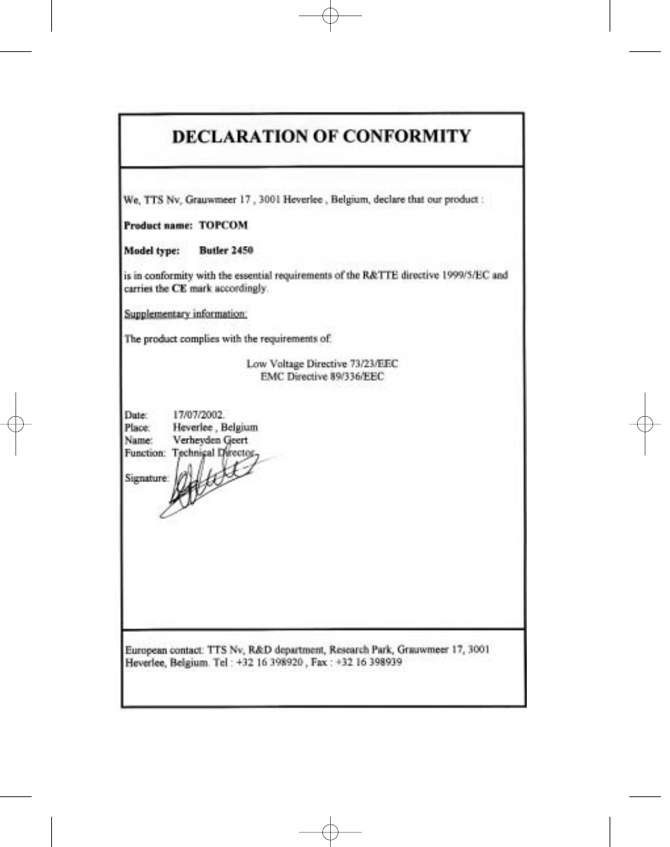 Topcom BUTLER 2450 User Manual | Page 2 / 164