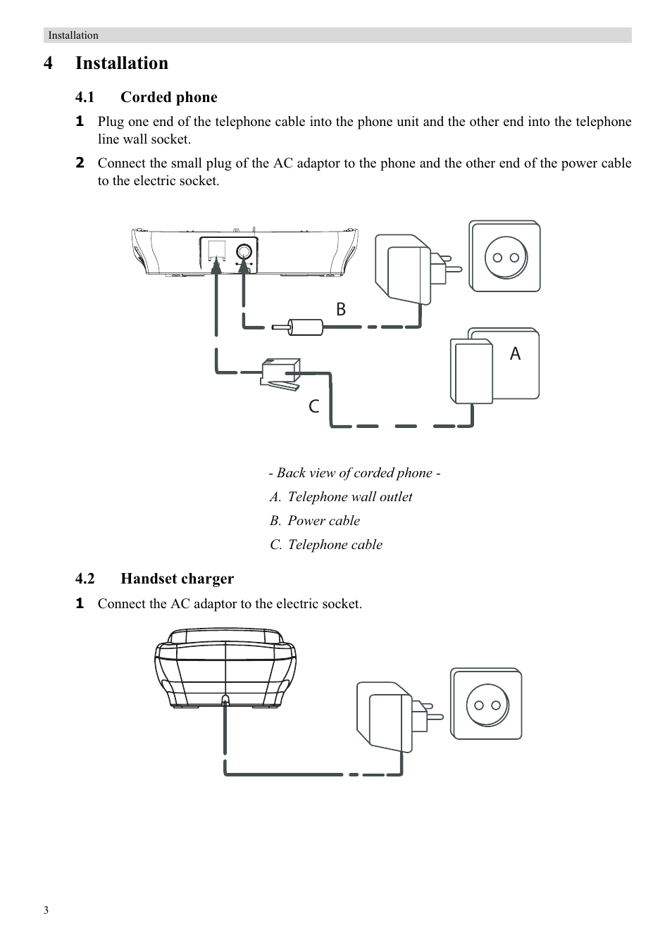 4installation, Ab c | Topcom BUTLER 900 User Manual | Page 6 / 20