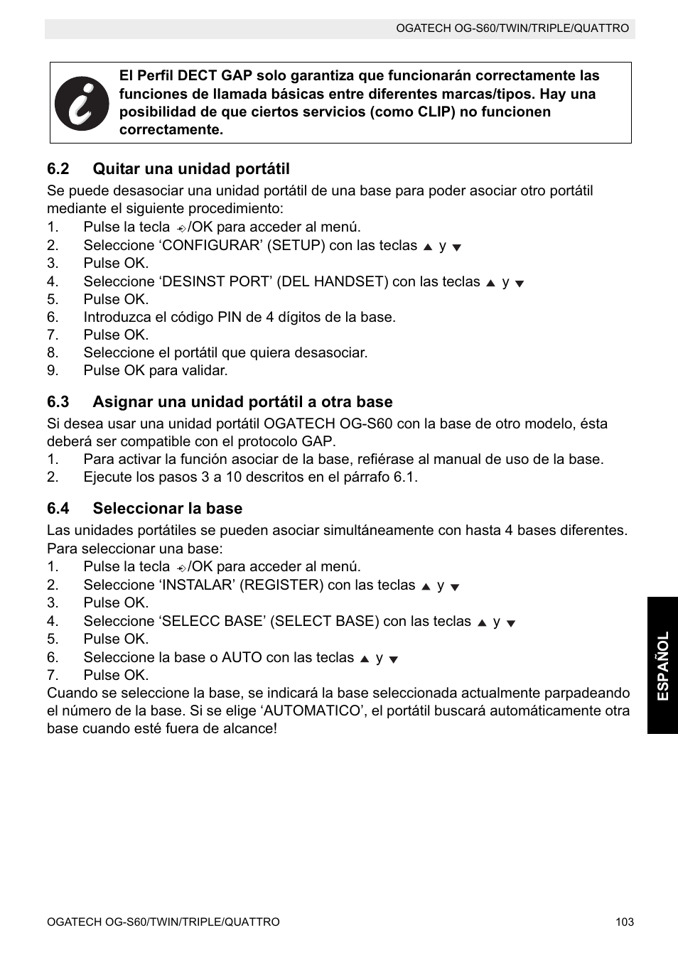 Topcom OGATECH OG-S60 User Manual | Page 103 / 144