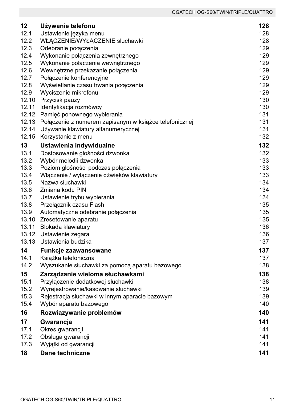 Topcom OGATECH OG-S60 User Manual | Page 11 / 144