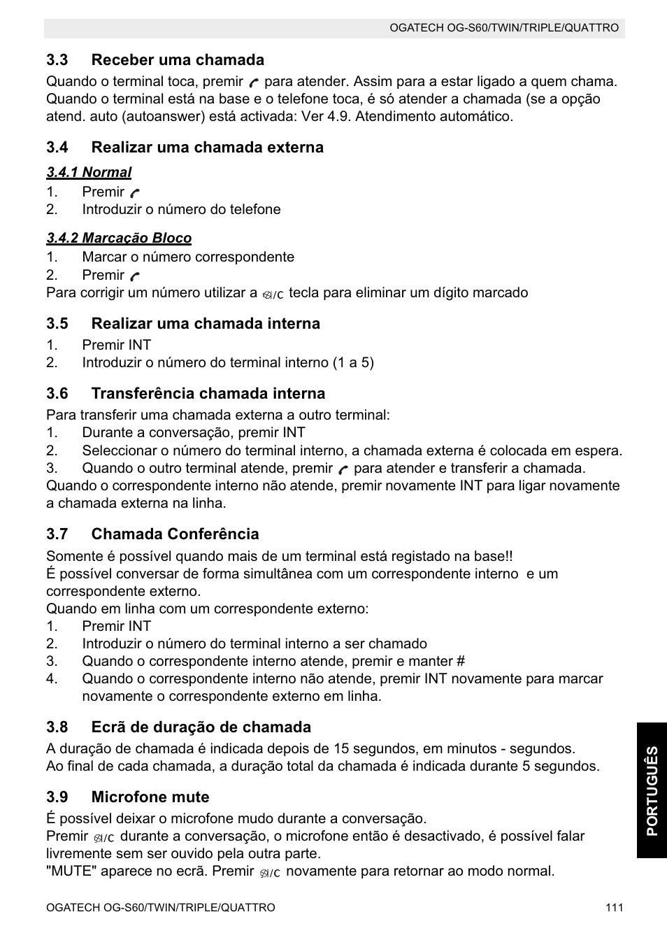 Topcom OGATECH OG-S60 User Manual | Page 111 / 144