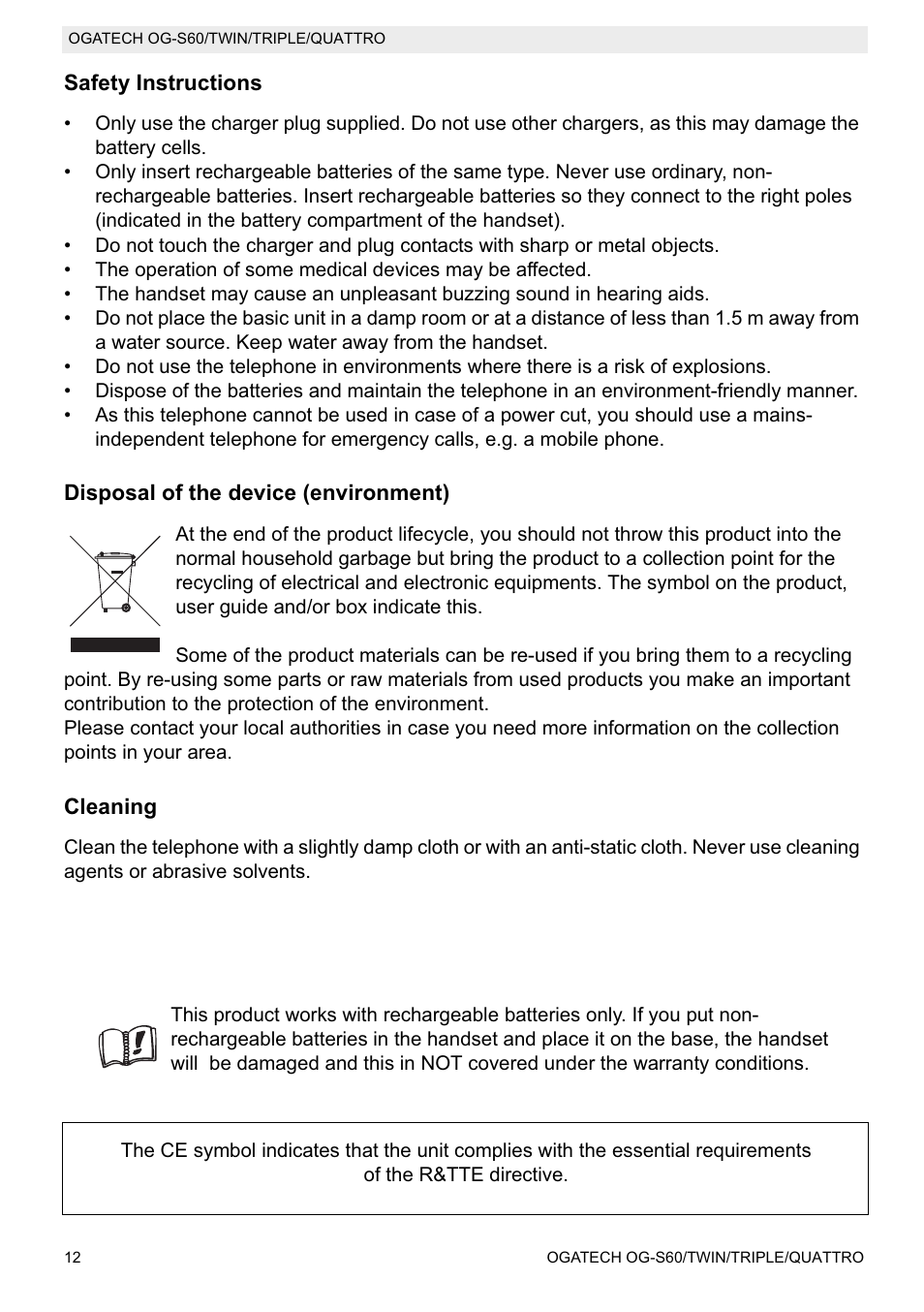 Topcom OGATECH OG-S60 User Manual | Page 12 / 144