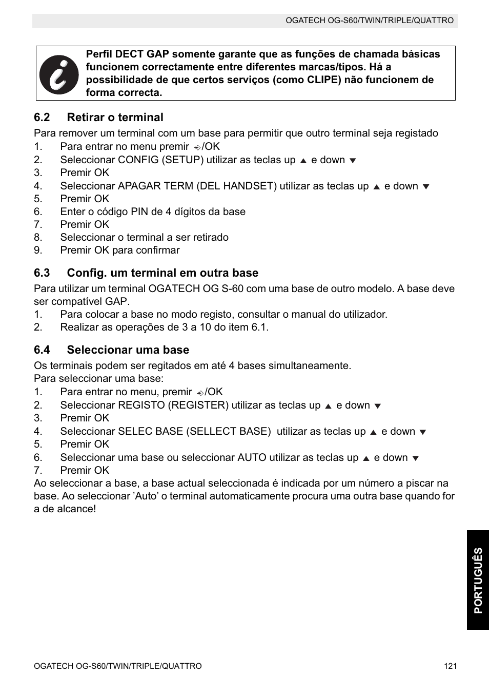 Topcom OGATECH OG-S60 User Manual | Page 121 / 144