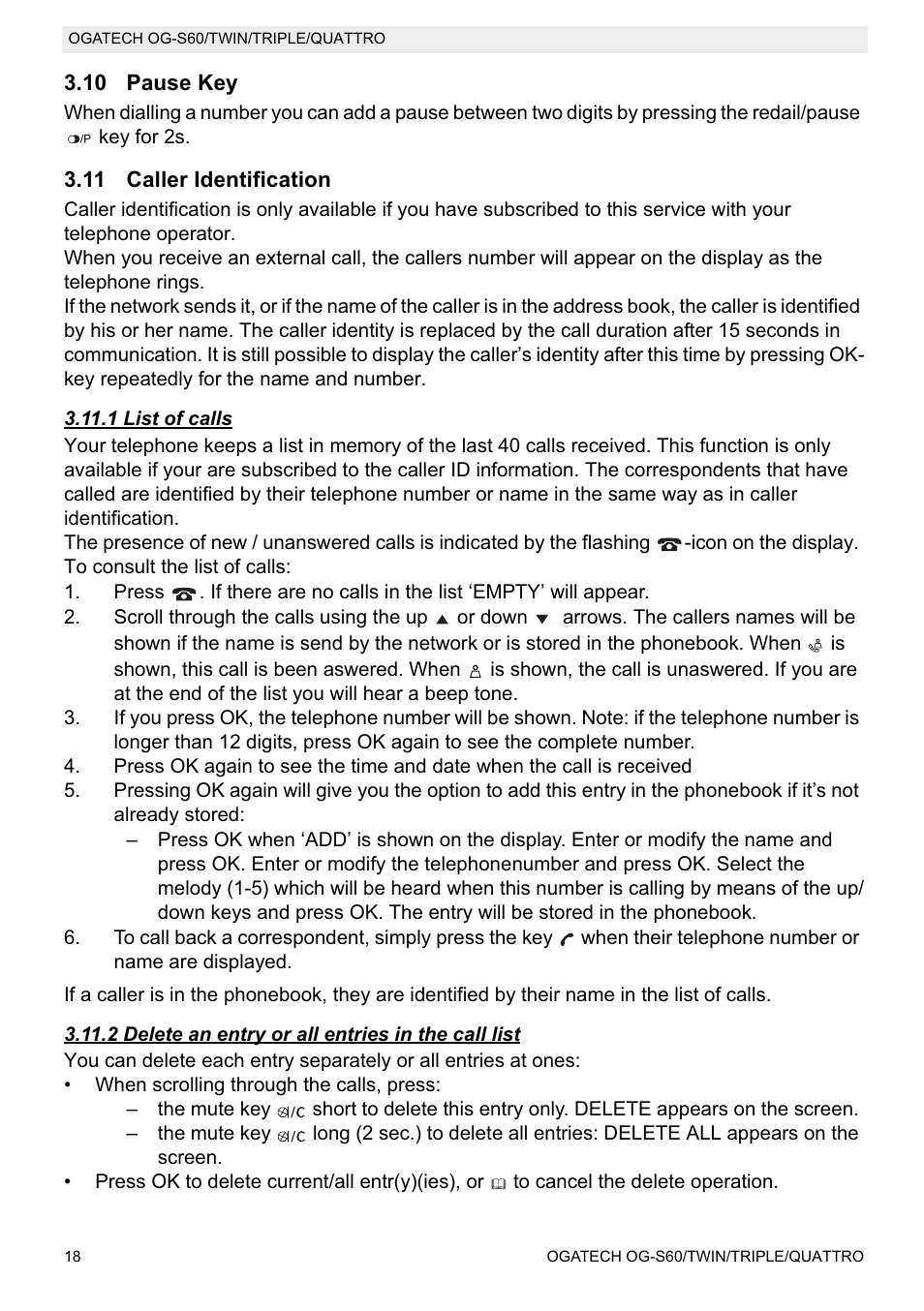 Topcom OGATECH OG-S60 User Manual | Page 18 / 144