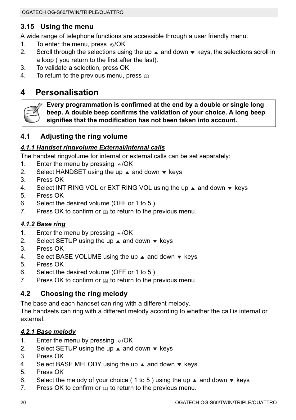 4personalisation | Topcom OGATECH OG-S60 User Manual | Page 20 / 144