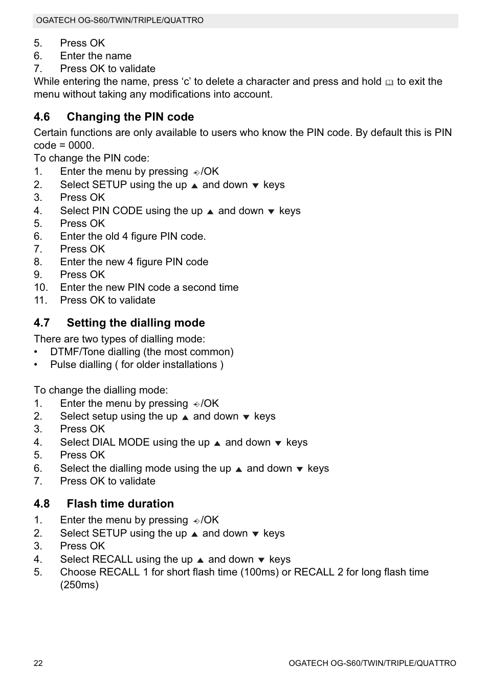 Topcom OGATECH OG-S60 User Manual | Page 22 / 144
