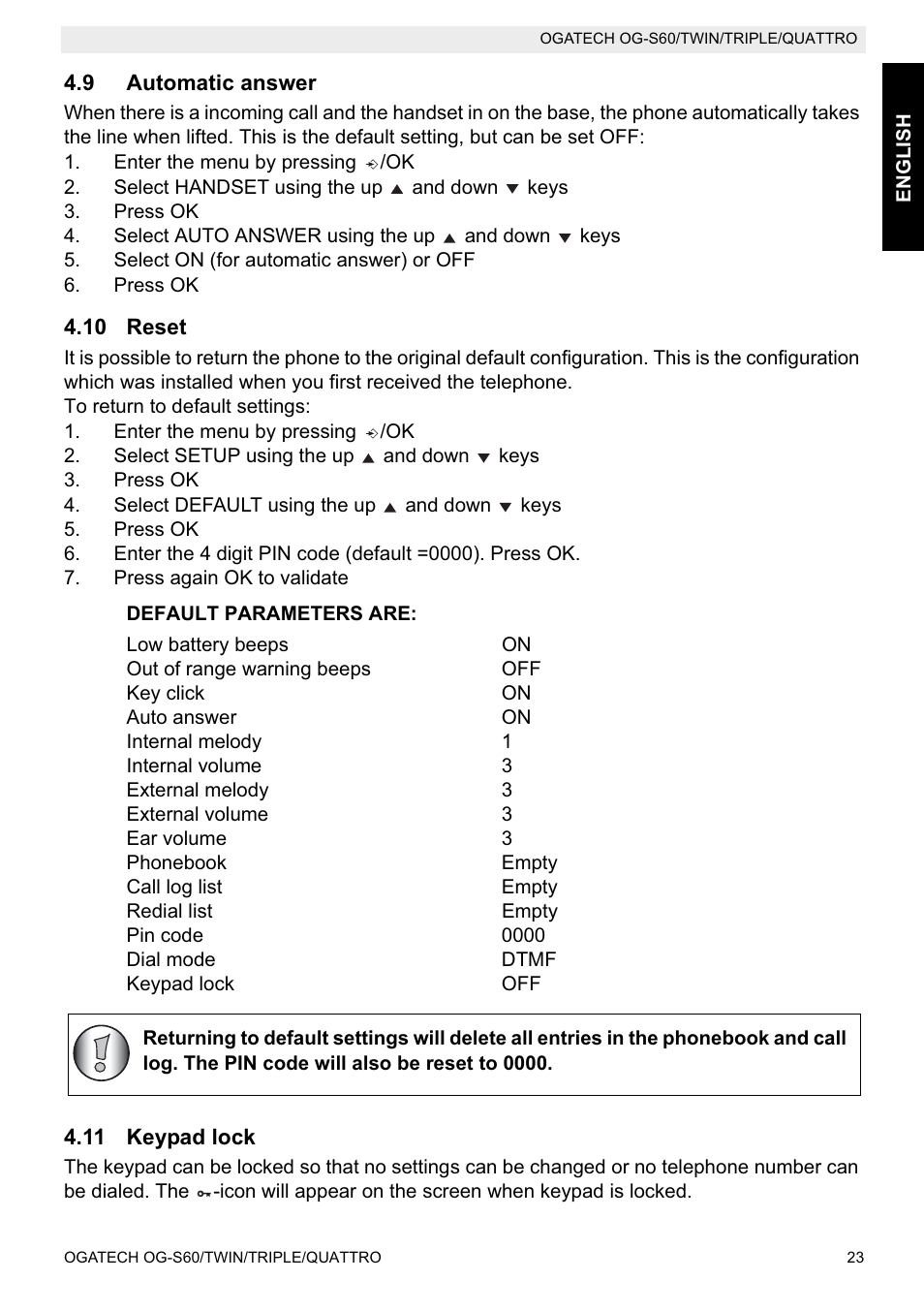 Topcom OGATECH OG-S60 User Manual | Page 23 / 144