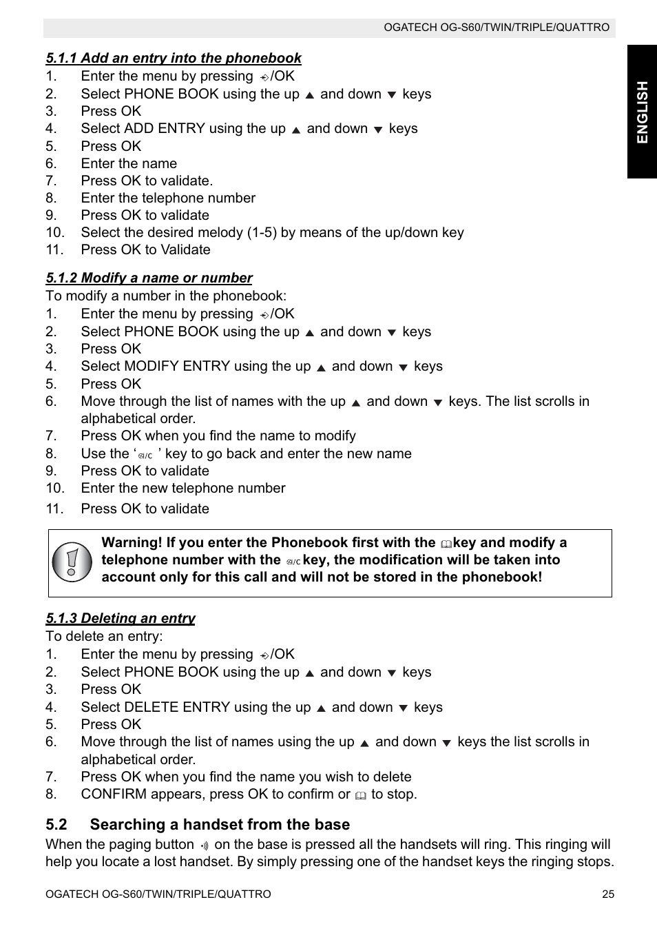 Topcom OGATECH OG-S60 User Manual | Page 25 / 144