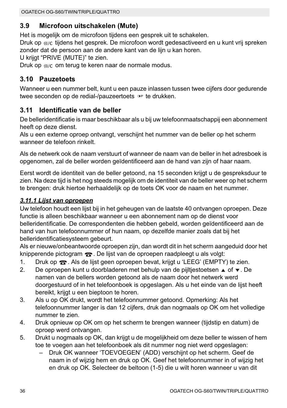 Topcom OGATECH OG-S60 User Manual | Page 36 / 144