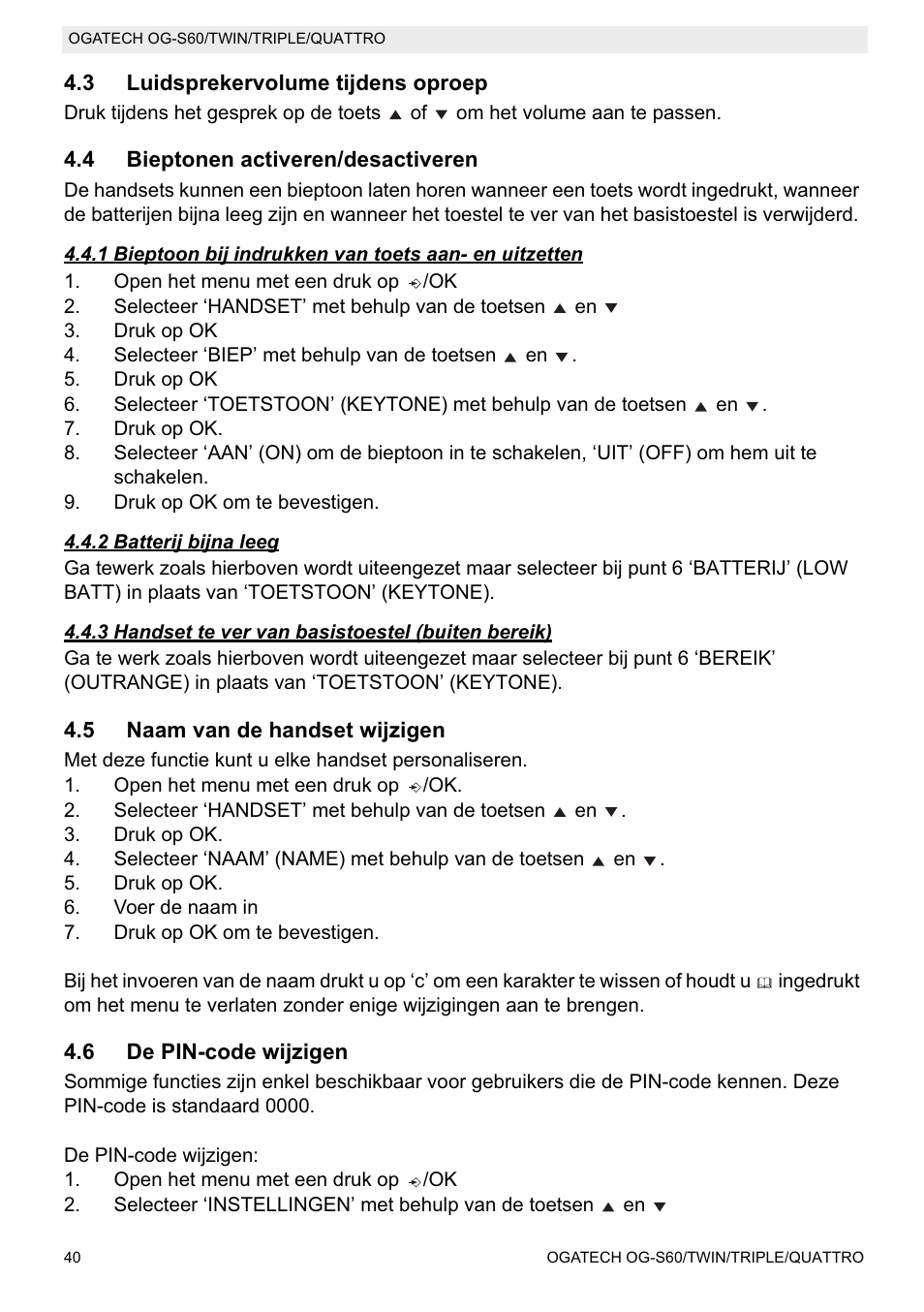 Topcom OGATECH OG-S60 User Manual | Page 40 / 144