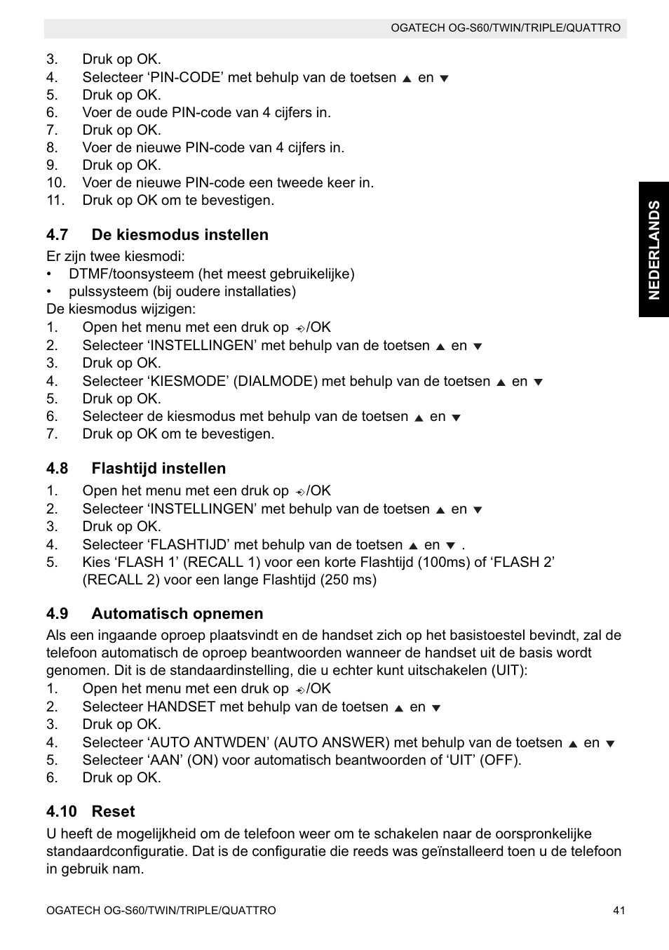 Topcom OGATECH OG-S60 User Manual | Page 41 / 144