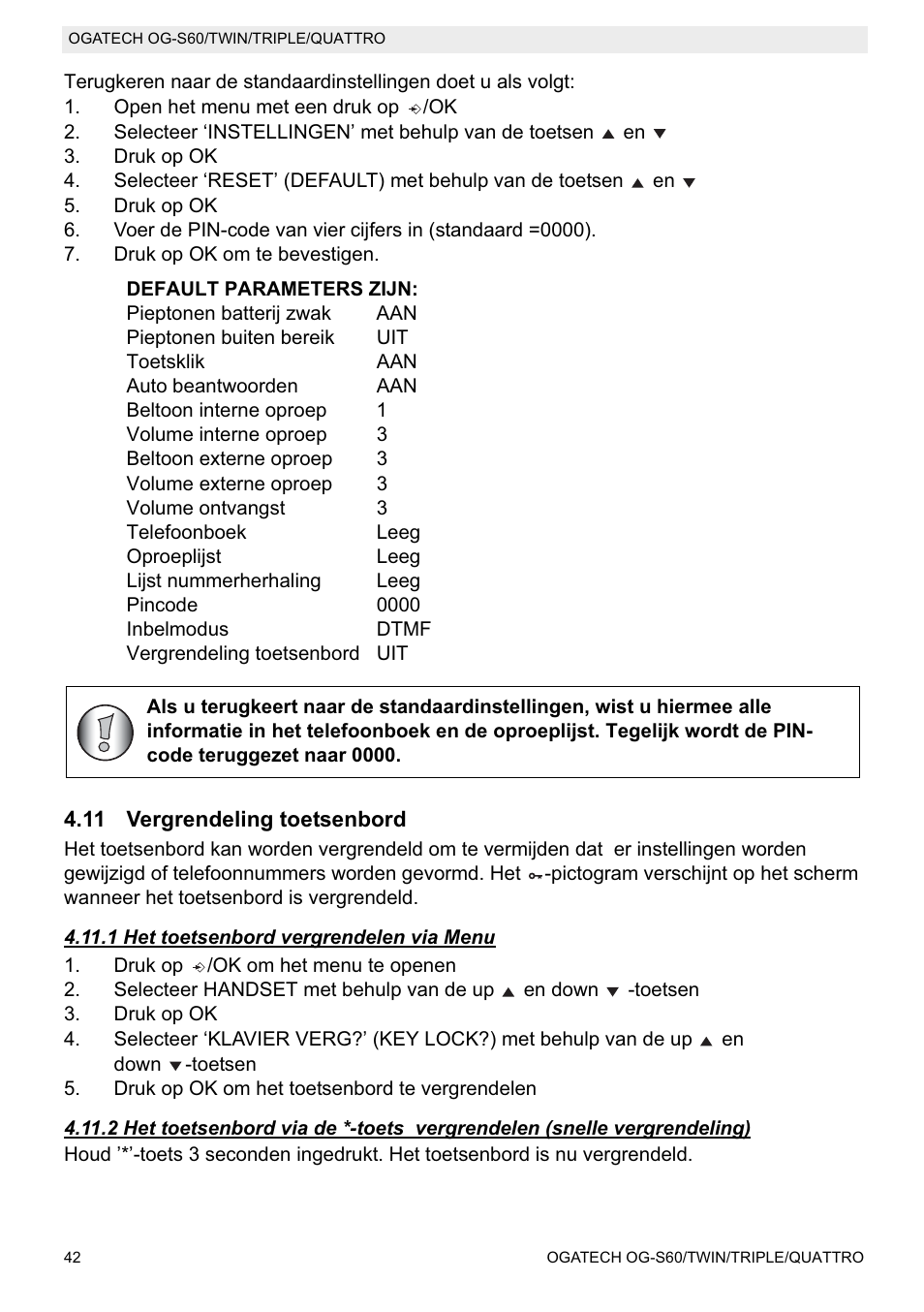 Topcom OGATECH OG-S60 User Manual | Page 42 / 144