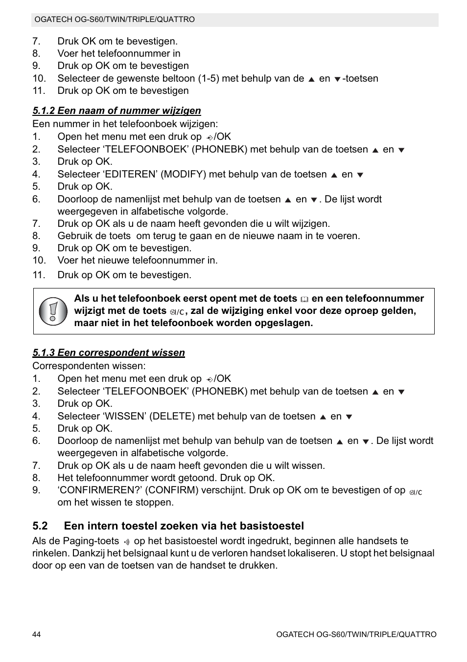 Topcom OGATECH OG-S60 User Manual | Page 44 / 144