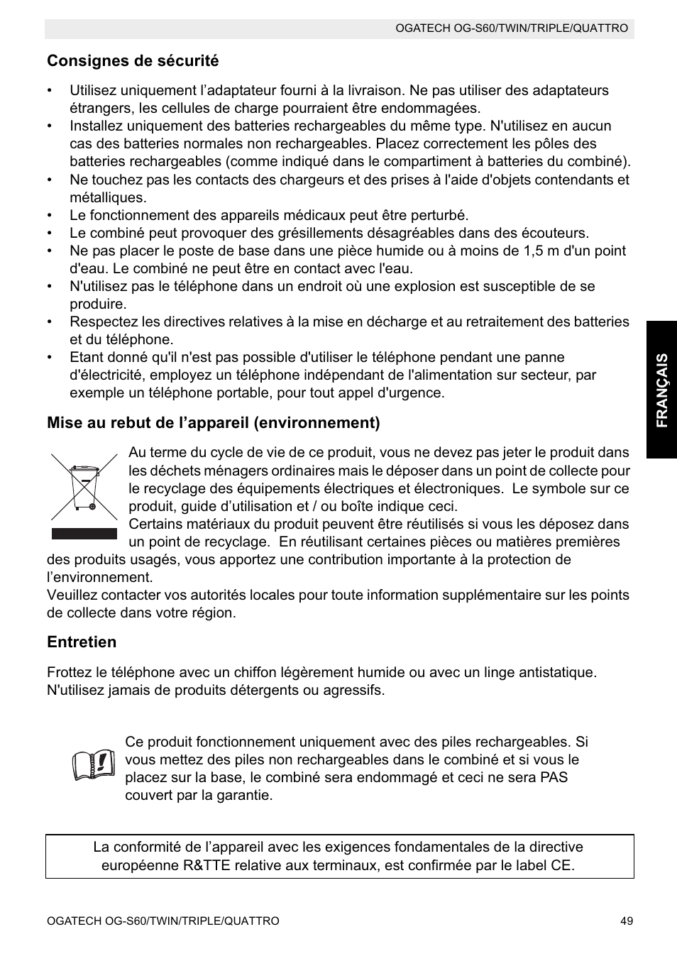 Topcom OGATECH OG-S60 User Manual | Page 49 / 144