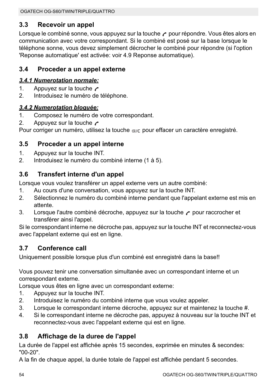 Topcom OGATECH OG-S60 User Manual | Page 54 / 144