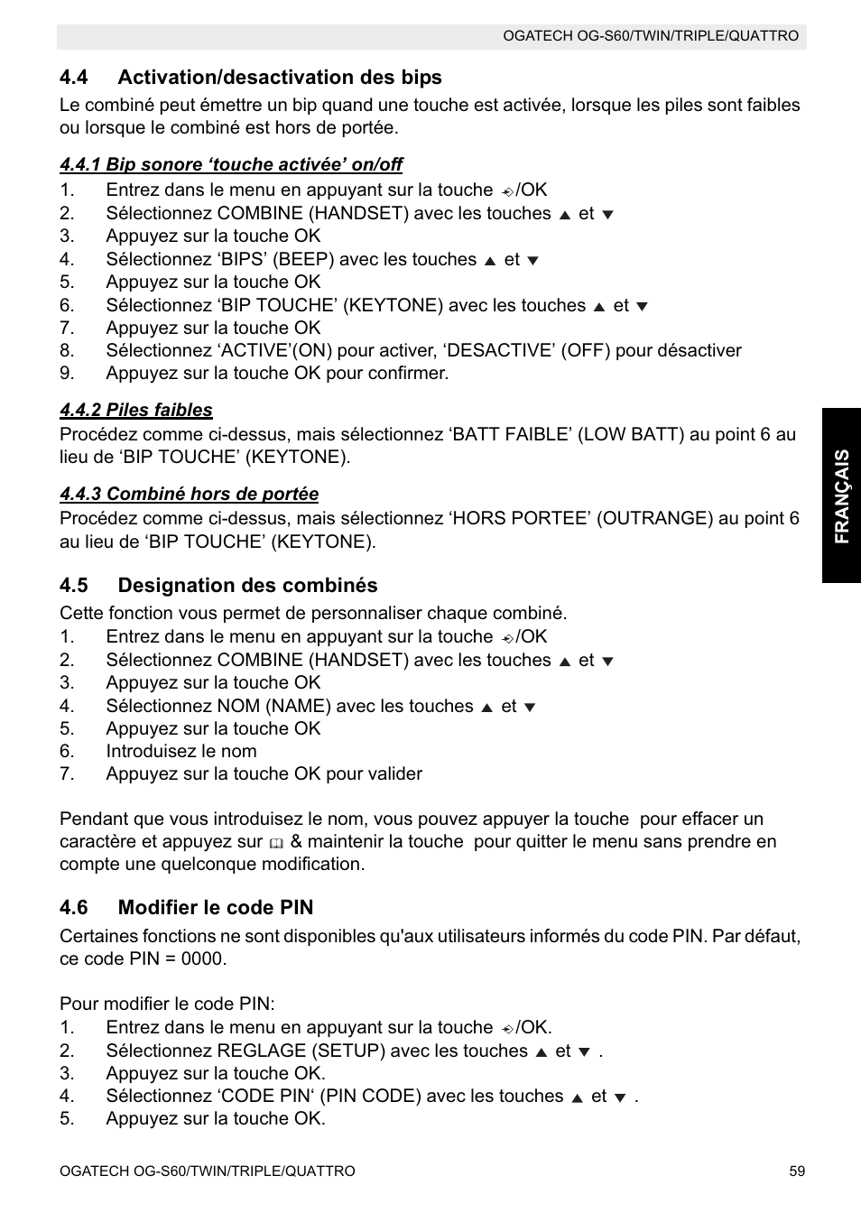 Topcom OGATECH OG-S60 User Manual | Page 59 / 144