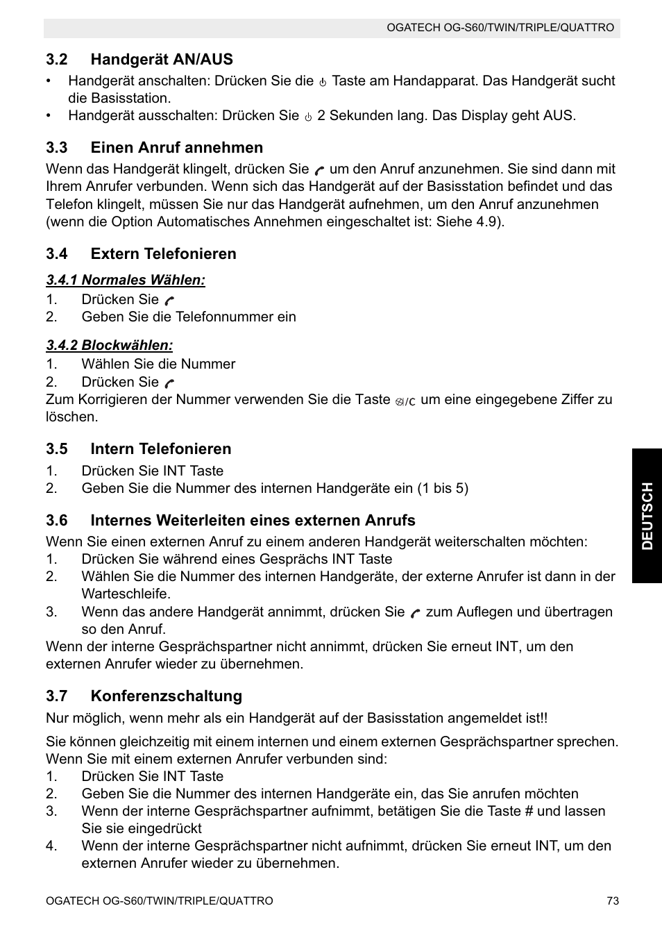 Topcom OGATECH OG-S60 User Manual | Page 73 / 144