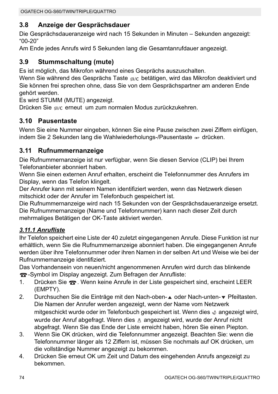 Topcom OGATECH OG-S60 User Manual | Page 74 / 144