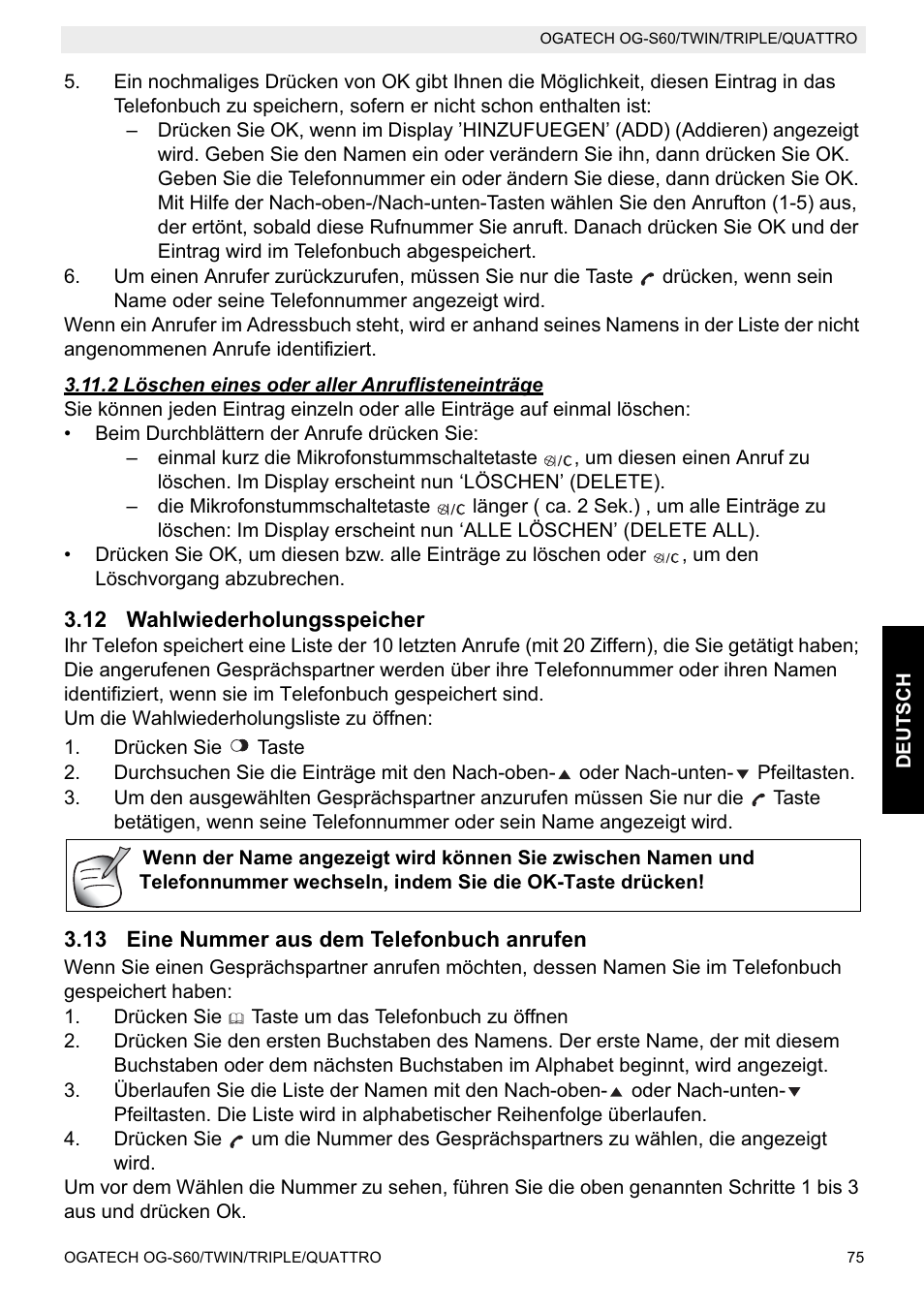 Topcom OGATECH OG-S60 User Manual | Page 75 / 144