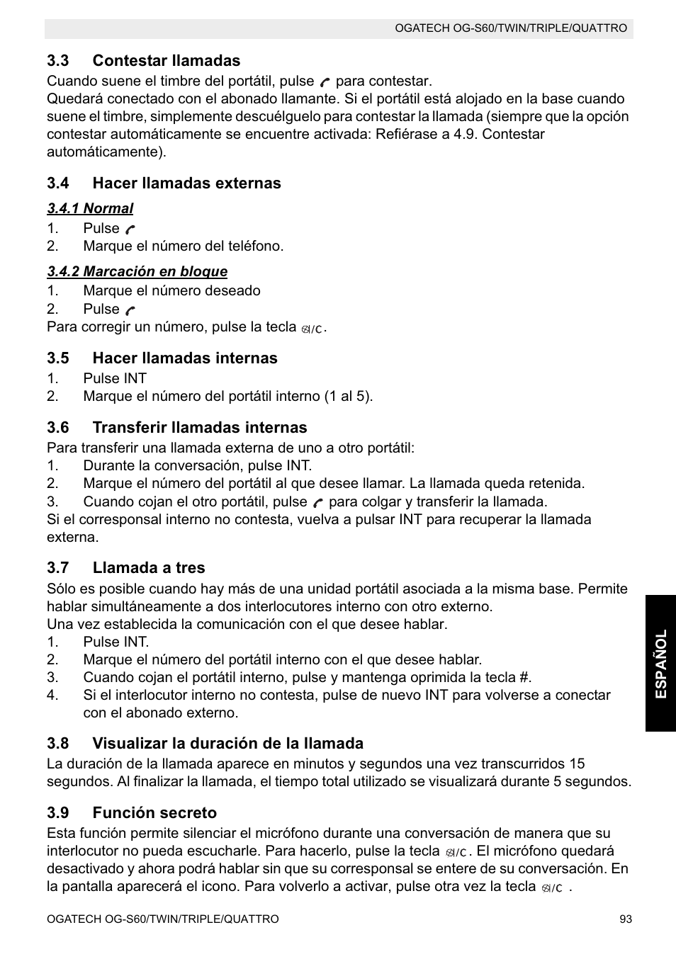 Topcom OGATECH OG-S60 User Manual | Page 93 / 144