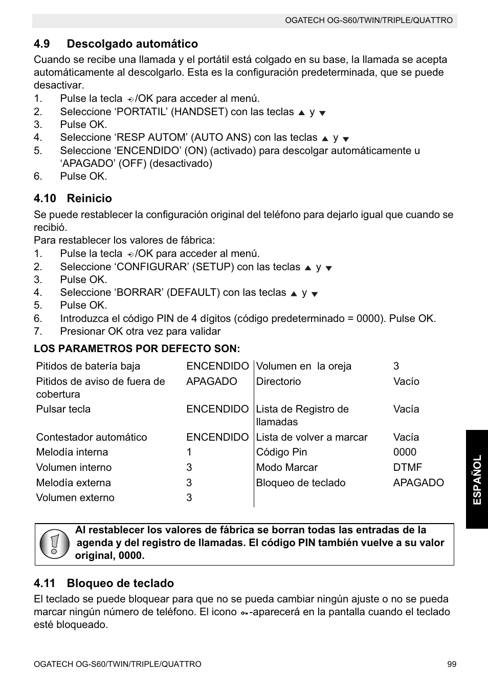 Topcom OGATECH OG-S60 User Manual | Page 99 / 144
