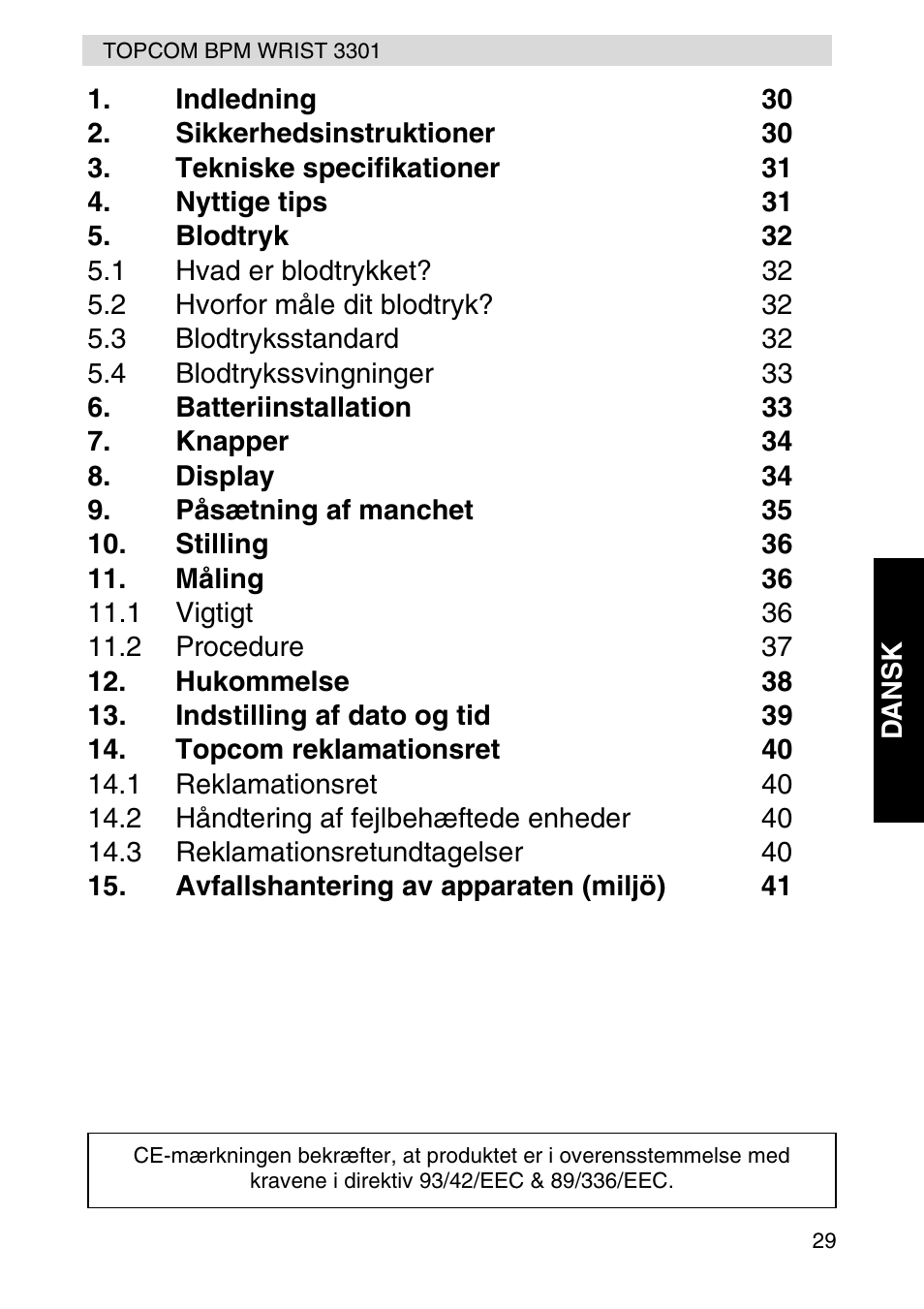 Topcom WRIST 3301 User Manual | Page 29 / 68