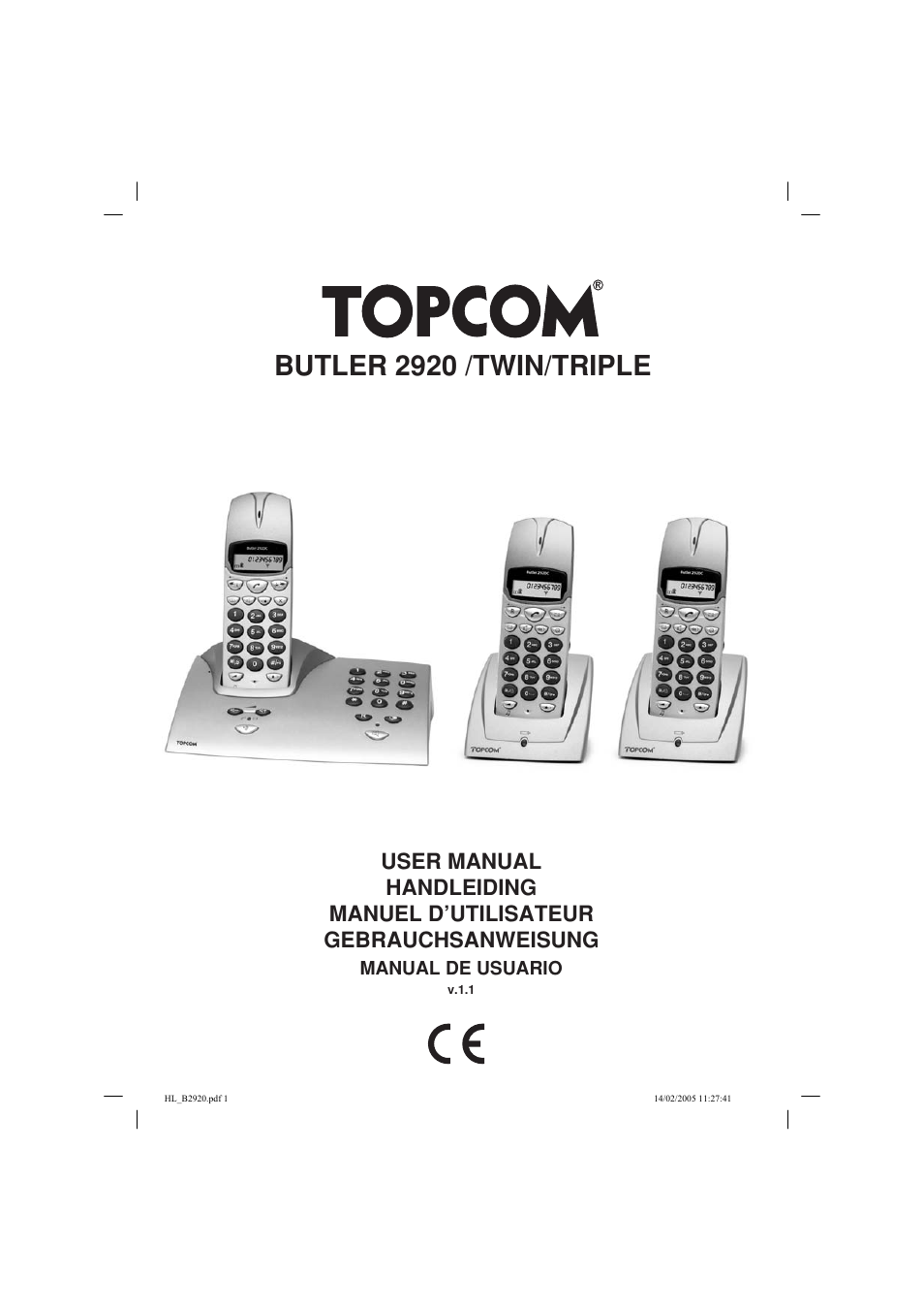 Topcom BUTLER 2920 User Manual | 68 pages