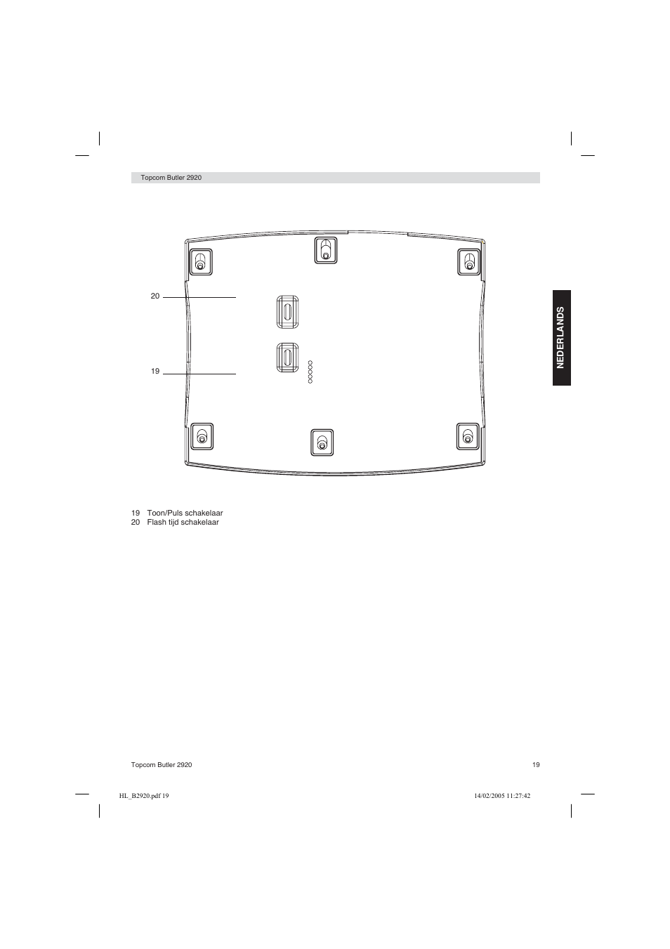 Topcom BUTLER 2920 User Manual | Page 19 / 68