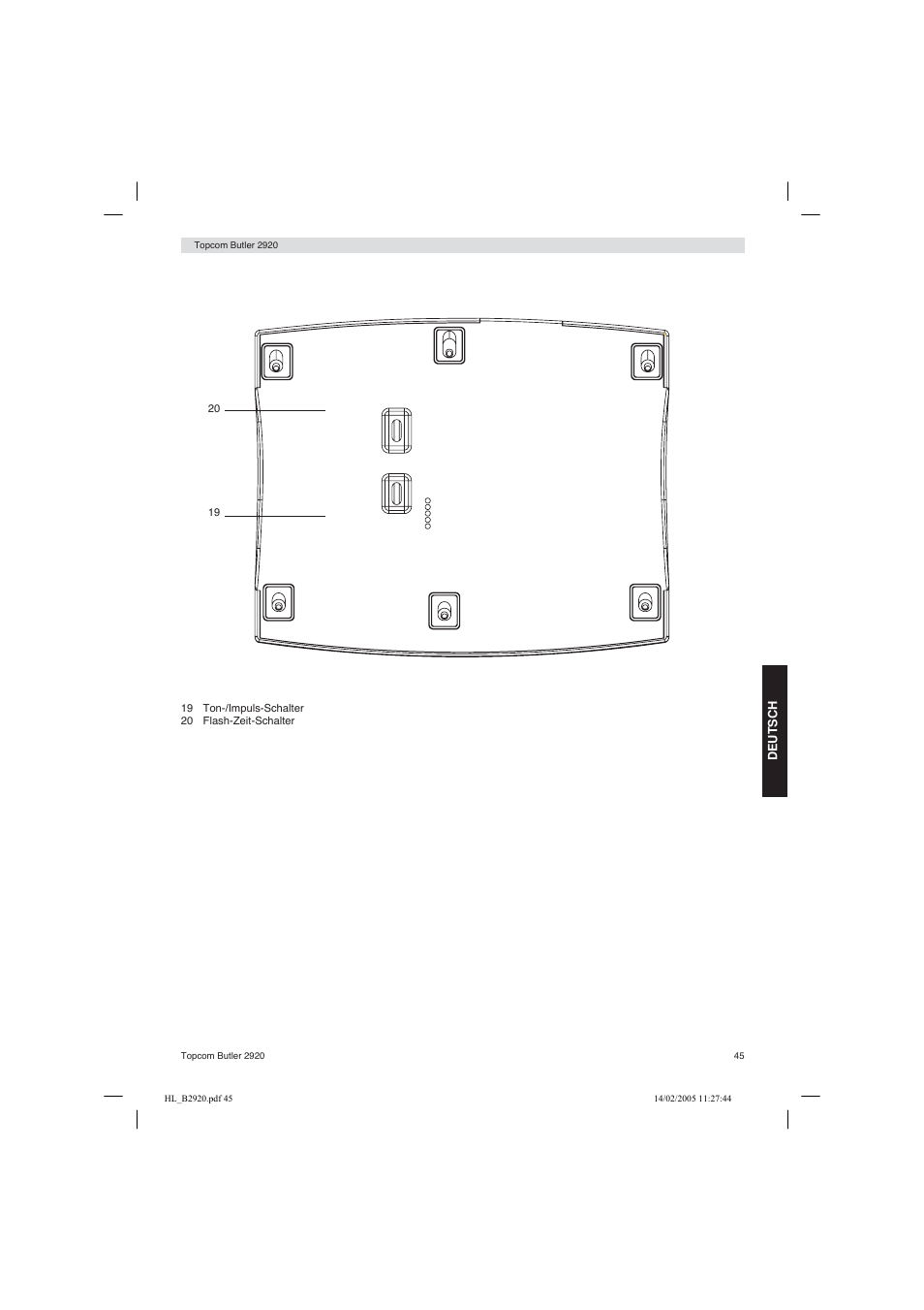 Topcom BUTLER 2920 User Manual | Page 45 / 68