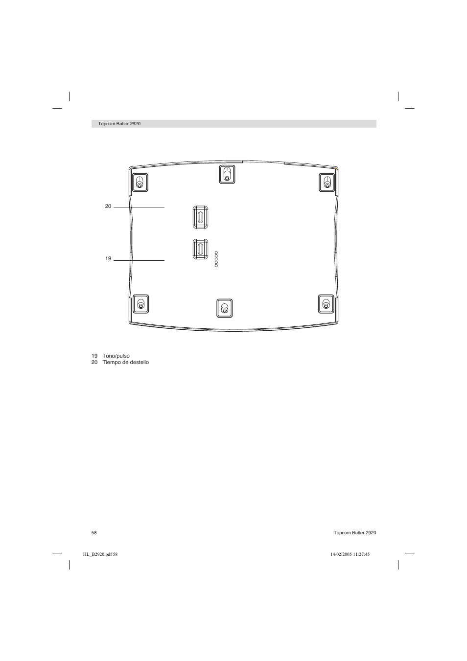 Topcom BUTLER 2920 User Manual | Page 58 / 68