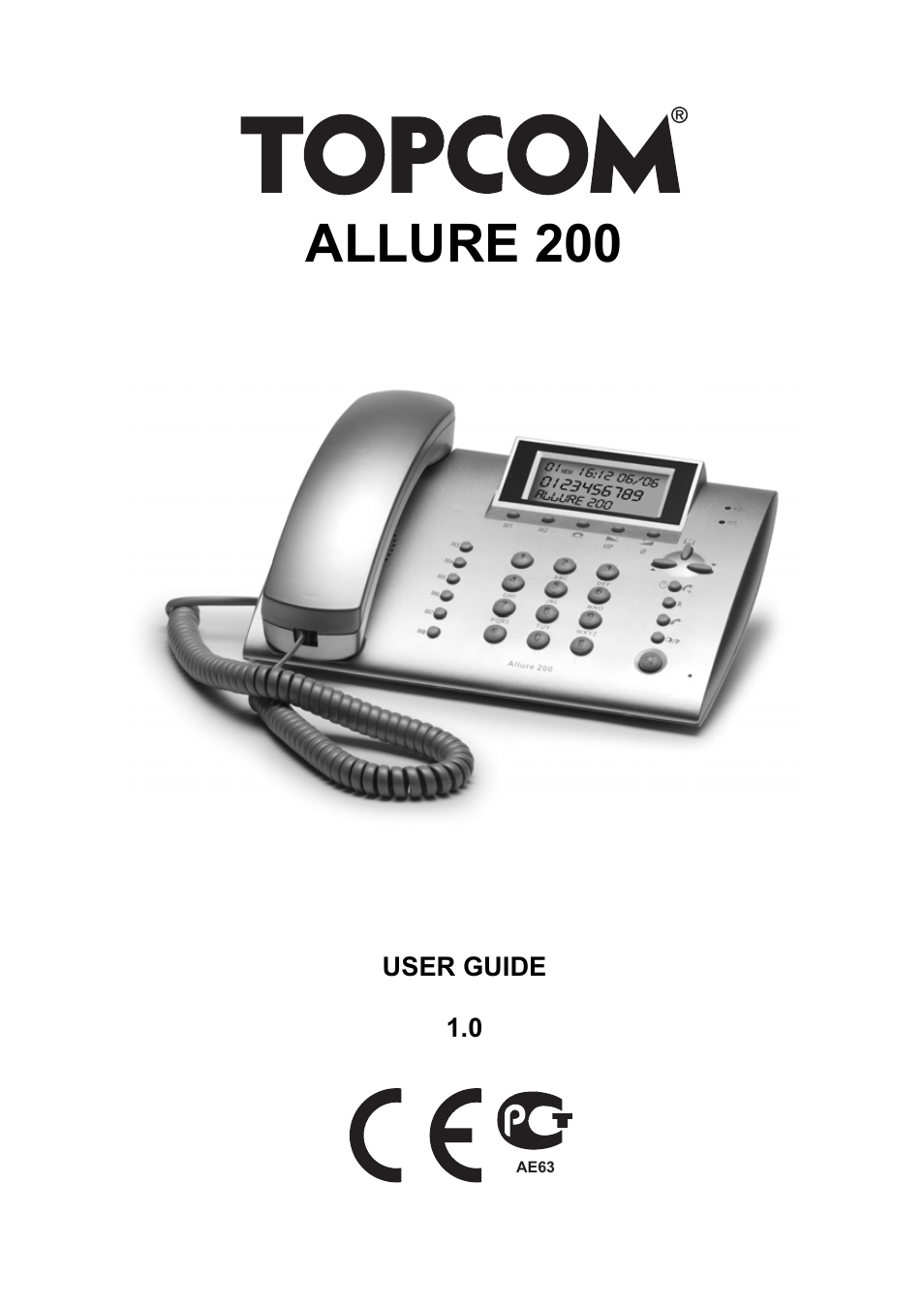 Topcom ALLURE 200 User Manual | 16 pages