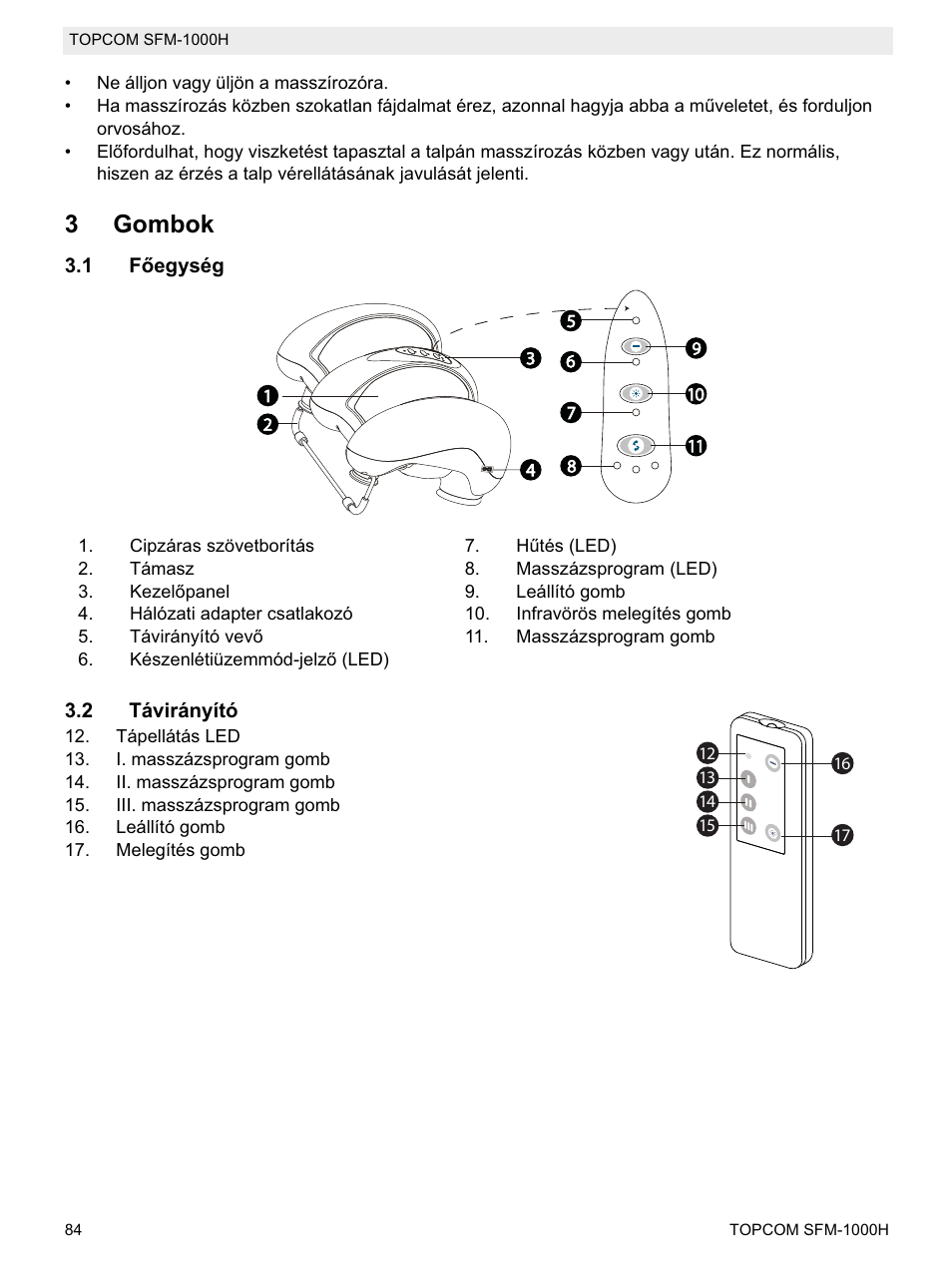 3gombok | Topcom Shiatsu SFM-1000H User Manual | Page 84 / 108