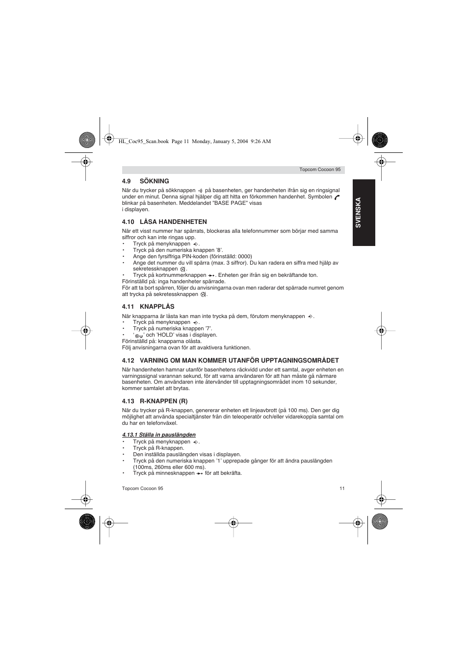 Topcom COCOON 95 DUO User Manual | Page 11 / 72