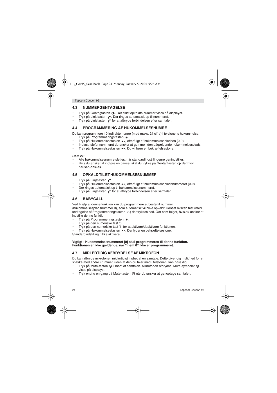 Topcom COCOON 95 DUO User Manual | Page 24 / 72