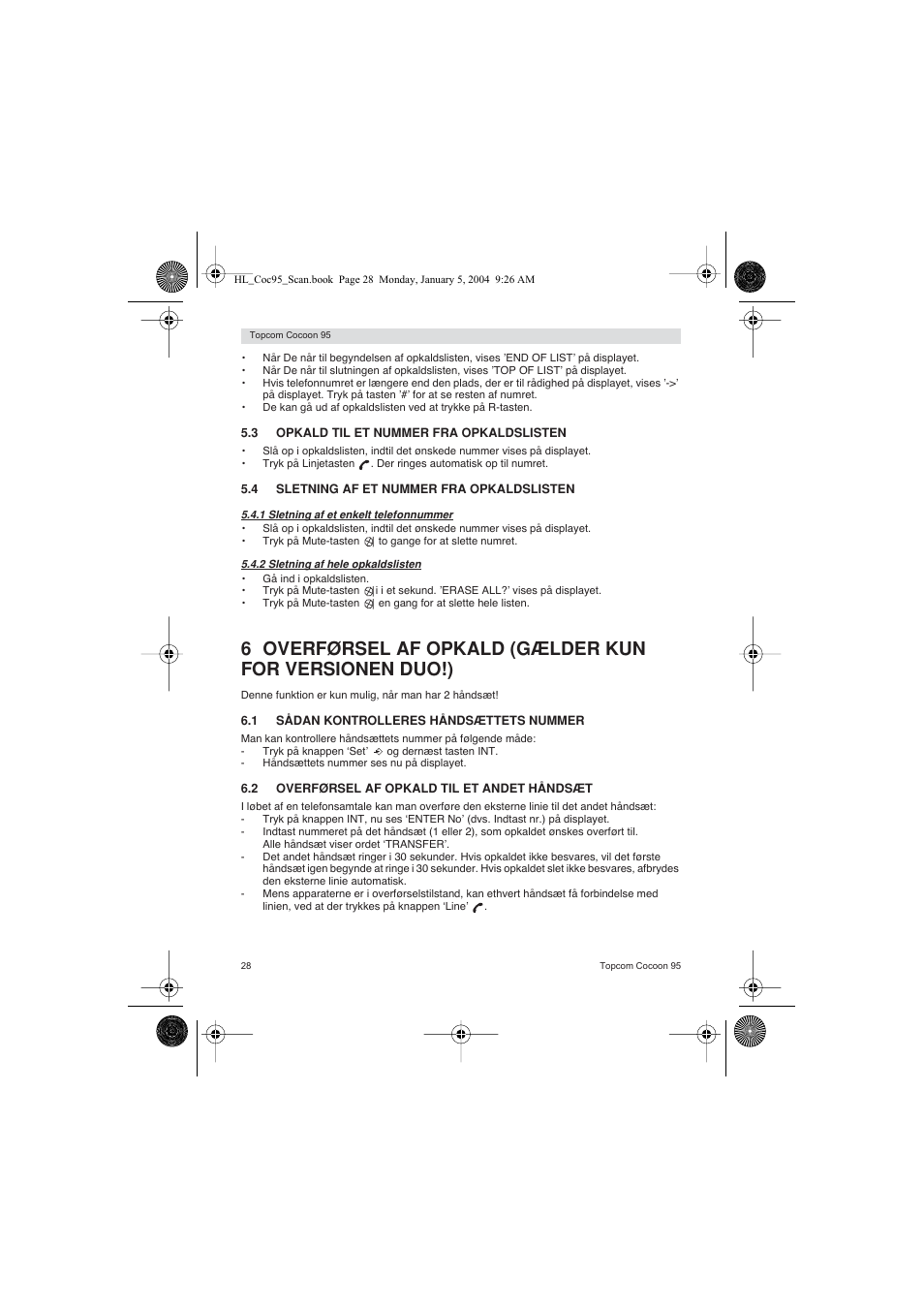 Topcom COCOON 95 DUO User Manual | Page 28 / 72