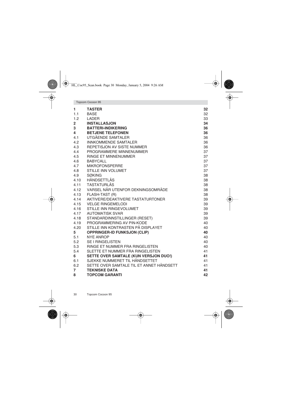 Topcom COCOON 95 DUO User Manual | Page 30 / 72