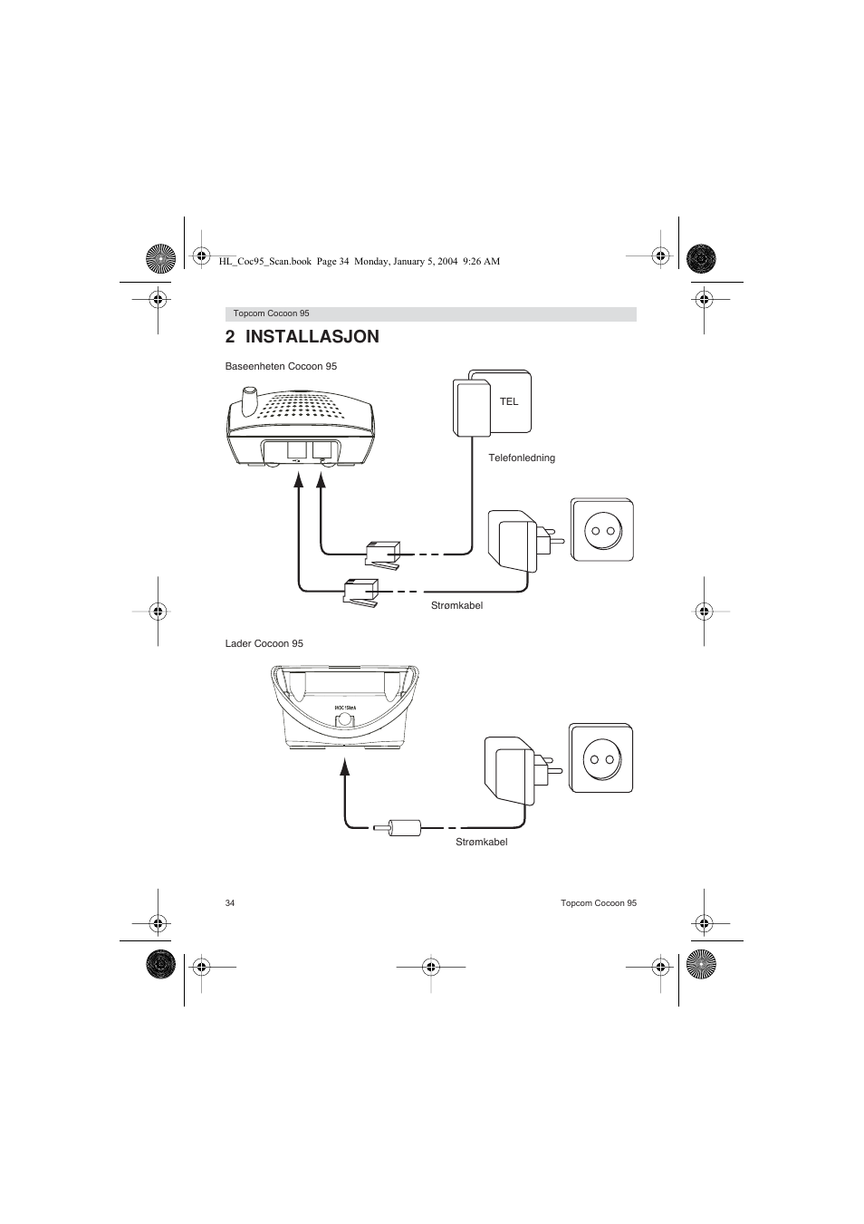 2 installasjon | Topcom COCOON 95 DUO User Manual | Page 34 / 72