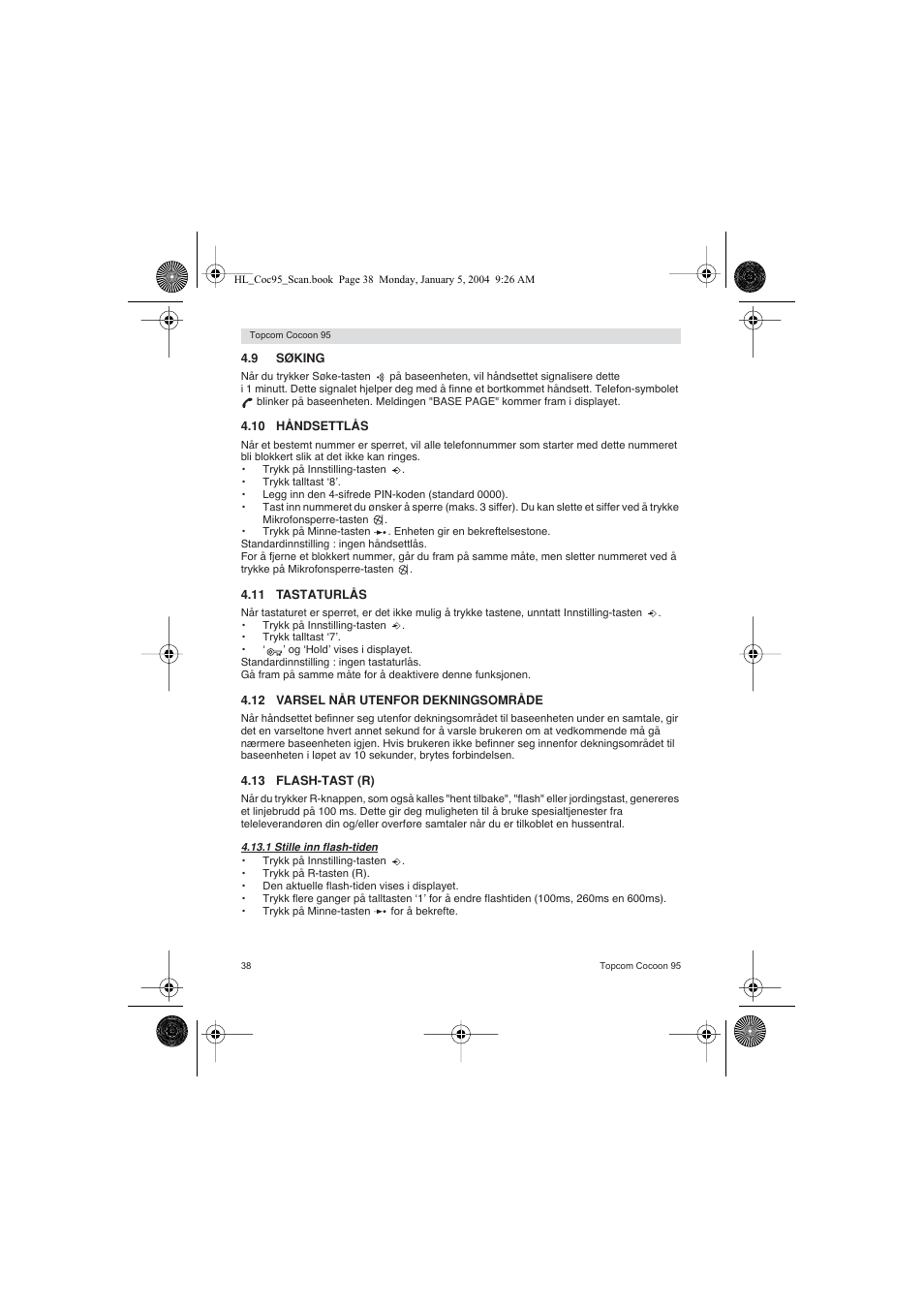 Topcom COCOON 95 DUO User Manual | Page 38 / 72